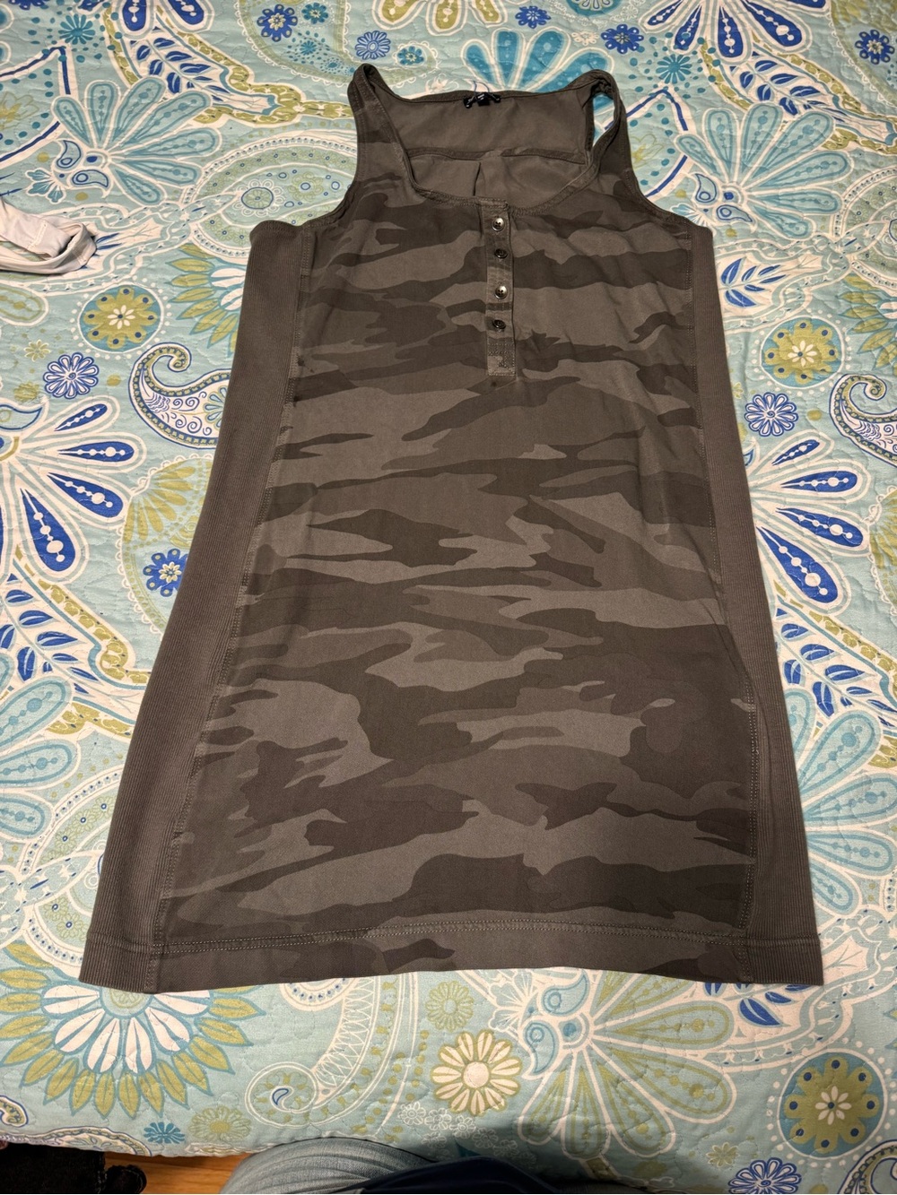 Splendid Olive Green Camo Tank Dress